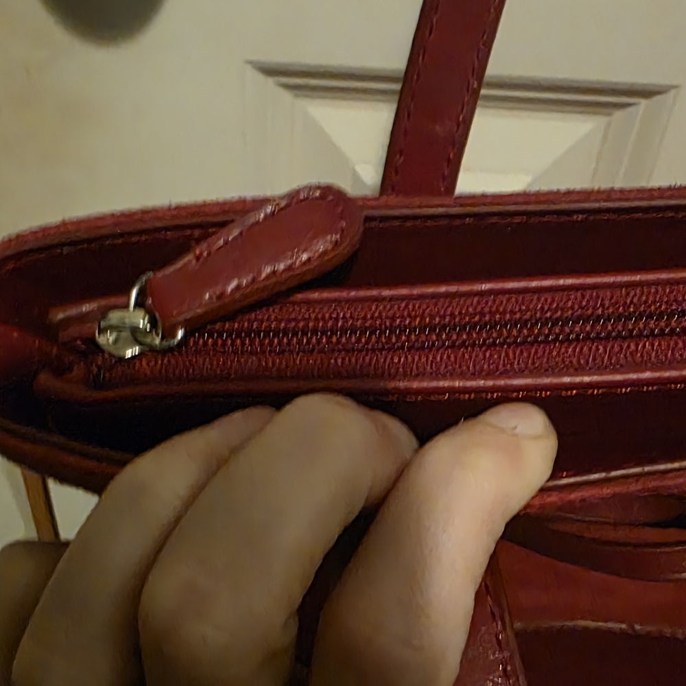 Kate Spade Red Suede Tote Bag - Picture 5 of 7